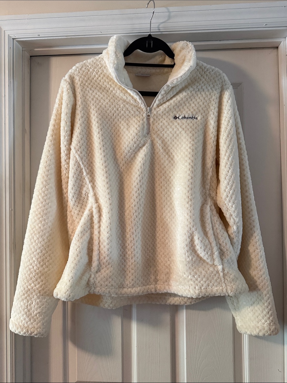 Columbia Cream Plush Teddy Half-Zip Pullover